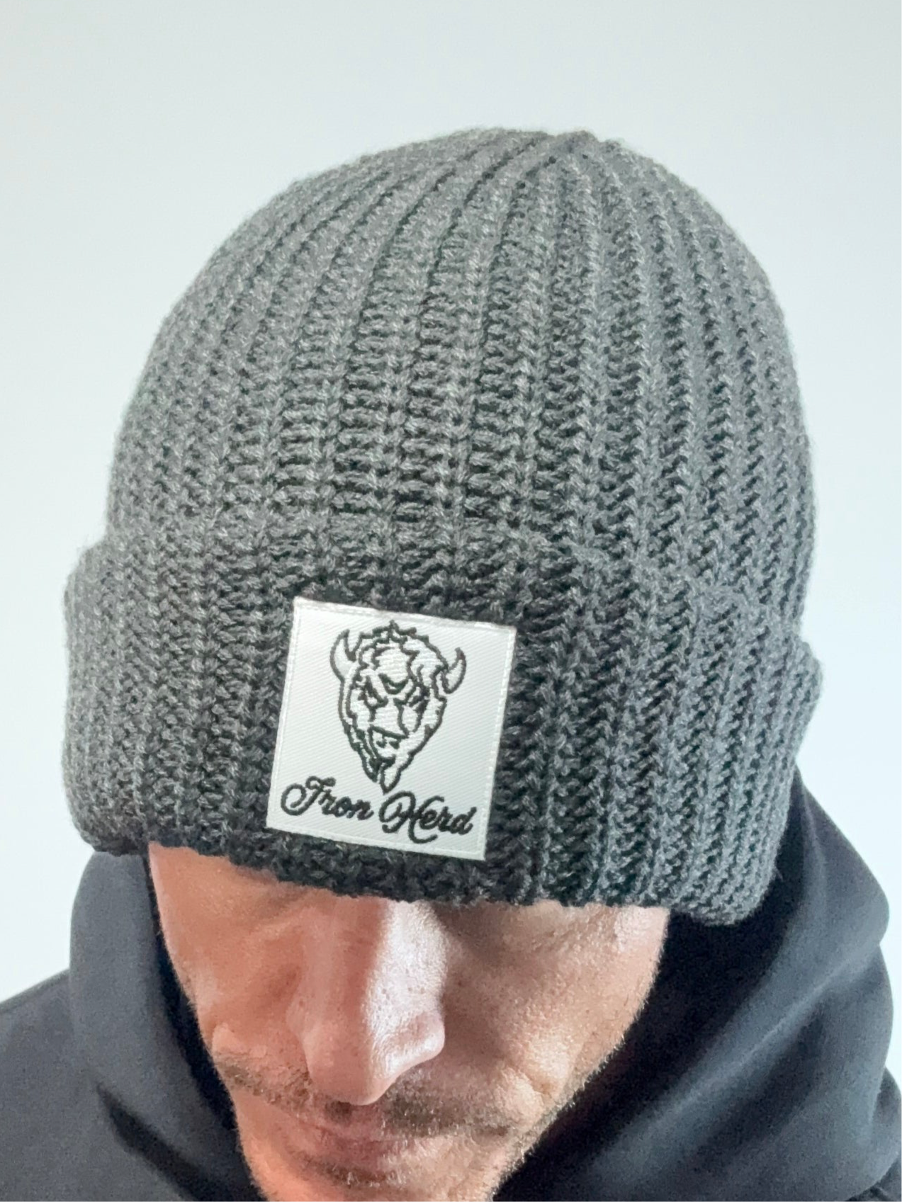 Iron Signature Patch Knit Beanie