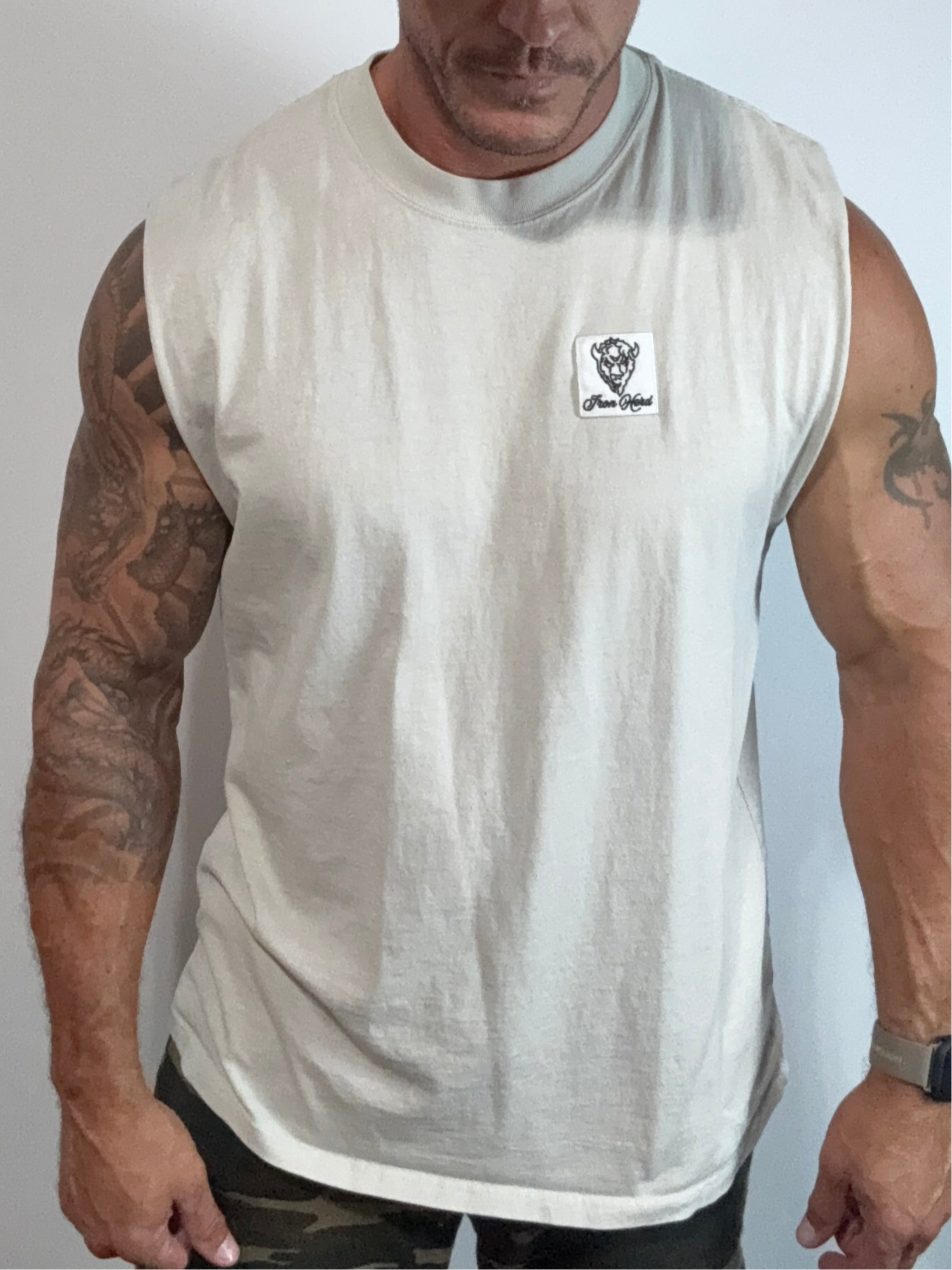 Men's Iron Signature Patch Heavy Faded Tank